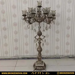 قیمت آباژور ایستاده برنز برنجی کنار سالنی آرامیس آنتیک 11 شعله