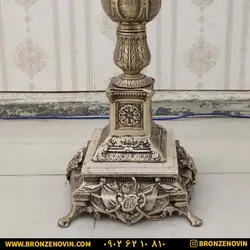 قیمت آباژور ایستاده برنز برنجی کنار سالنی آرامیس آنتیک 11 شعله