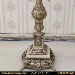 قیمت آباژور ایستاده برنز برنجی کنار سالنی آرامیس آنتیک 11 شعله