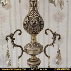 قیمت آباژور ایستاده برنز برنجی کنار سالنی آرامیس آنتیک 11 شعله