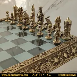 قیمت شطرنج برنز برنجی پایه دار کنار سالنی سنگین پر کار