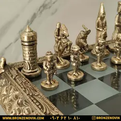قیمت شطرنج برنز برنجی پایه دار کنار سالنی سنگین پر کار