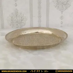 قیمت سینی برنجی برنزی هندی گرد طلایی | برنز نوین