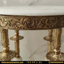 قیمت ست میز و میوه خوری برنز برنجی مدل دیانا سنگ سفید