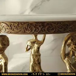 قیمت میز تلفن برنز و میز خاطره برنجی مدل 3 پسر بچه قطر 60