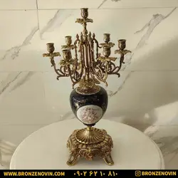 قیمت آباژور رومیزی برنزی برنجی مدل لامپا سورمه ای