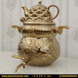 قیمت کتری برنجی رو گازی 6 لیتری مدل اسب بالدار و قوری