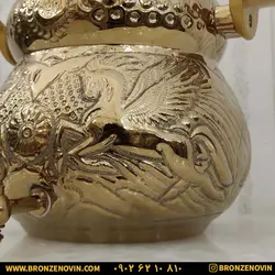 قیمت کتری برنجی رو گازی 6 لیتری مدل اسب بالدار و قوری