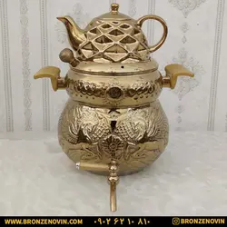 قیمت کتری برنجی رو گازی 6 لیتری مدل اسب بالدار و قوری