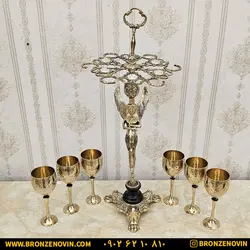 قیمت استند گیلاس خوری برنجی برنزی مدل فرشته با جام هندی برنز