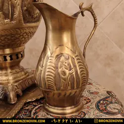 خرید و قیمت سماور برنجی زغالی 6 لیتری قلم دست هخامنش آنتیک