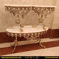 خرید و قیمت جلو مبلی برنز و میز عسلی گل آفتابگردان پایه ماهی