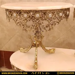 خرید و قیمت جلو مبلی برنز و میز عسلی گل آفتابگردان پایه ماهی