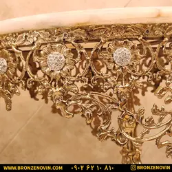 خرید و قیمت جلو مبلی برنز و میز عسلی گل آفتابگردان پایه ماهی