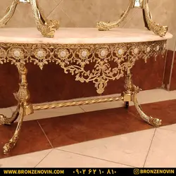 خرید و قیمت جلو مبلی برنز و میز عسلی گل آفتابگردان پایه ماهی