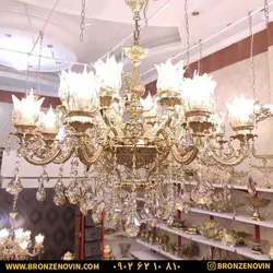 لوستر برنز (برنجی) مدل گل ناز | قیمت فوق العاده و ضمانت کتبی