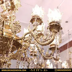 لوستر برنز (برنجی) مدل گل ناز | قیمت فوق العاده و ضمانت کتبی