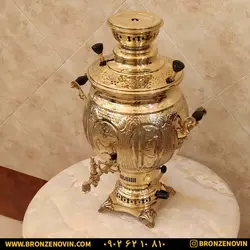 خرید و قیمت سماور برنجی گازی 12 لیتری قلم هخامنش | برنز نوین