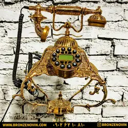 خرید و قیمت تلفن برنزی رومیزی پایه سنگی | برنز نوین