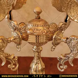 میز خاطره برنز (برنجی) مدل 4 فرشته پایه سنگی با ضمانت نامه
