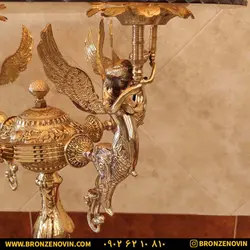 میز خاطره برنز (برنجی) مدل 4 فرشته پایه سنگی با ضمانت نامه