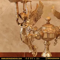 میز خاطره برنز (برنجی) مدل 4 فرشته پایه سنگی با ضمانت نامه
