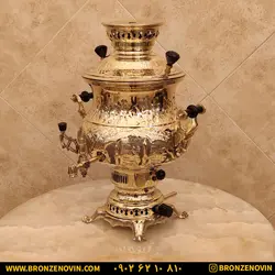 خرید و قیمت سماور برنجی گازی 8 لیتری قلم هخامنش | برنز نوین