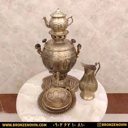خرید و قیمت سماور برنجی زغالی 6 لیتری هخامنش آنتیک | برنز نوین
