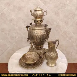 خرید و قیمت سماور برنجی زغالی 6 لیتری هخامنش آنتیک | برنز نوین
