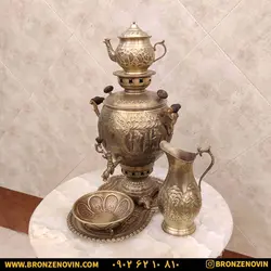 خرید و قیمت سماور برنجی زغالی 6 لیتری هخامنش آنتیک | برنز نوین