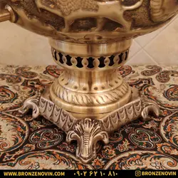 خرید و قیمت سماور شیر و خورشید زغالی برنجی آنتیک | برنز نوین
