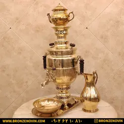 خرید و قیمت سماور برنجی زغالی 7 لیتری نظر کاپی با سرویس