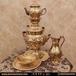 خرید و قیمت سماور برنجی زغالی 4 لیتری هخامنش قلم | برنز نوین