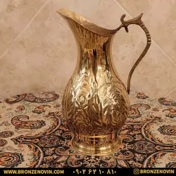 خرید و قیمت سرویس سماور برنجی طرح قلم زرد | برنز نوین