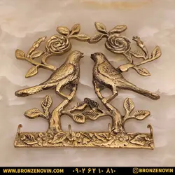جا کلیدی برنز (برنجی) مدل گل و بلبل جفتی با قیمت فوق العاده