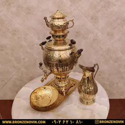 خرید و قیمت سماور برنجی زغالی هخامنش 6 لیتری | برنز نوین