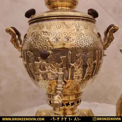 خرید و قیمت سماور برنجی زغالی هخامنش 6 لیتری | برنز نوین