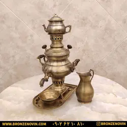 خرید و قیمت سماور زغالی برنجی با سرویس | برنز نوین