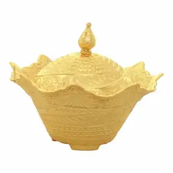 خرید و قیمت قندان هندی طرح طلایی گرد | برنز نوین