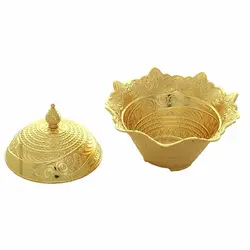 خرید و قیمت قندان هندی طرح طلایی گرد | برنز نوین