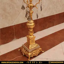 قیمت آباژور برنزی ایستاده کنار سالنی گلوریا فورتیک 6 شاخه