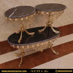 قیمت میز جلو مبلی برنز و میز عسلی گل آفتابگردان پایه ماهی