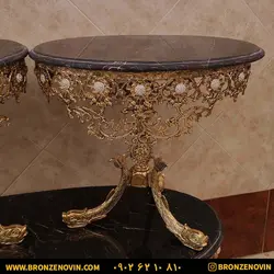 قیمت میز جلو مبلی برنز و میز عسلی گل آفتابگردان پایه ماهی