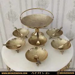 قیمت ست پذیرایی انار خوری برنزی هندی هفت تکه | برنز نوین