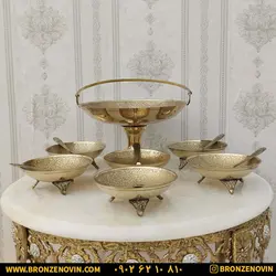 قیمت ست پذیرایی انار خوری برنزی هندی هفت تکه | برنز نوین
