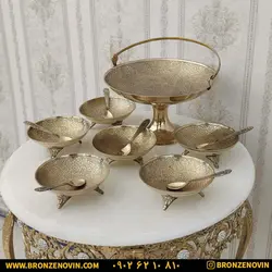 قیمت ست پذیرایی انار خوری برنزی هندی هفت تکه | برنز نوین