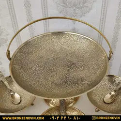 قیمت ست پذیرایی انار خوری برنزی هندی هفت تکه | برنز نوین