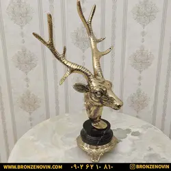 قیمت مجسمه برنزی برنجی کله قوچ پایه سنگی | برنز نوین