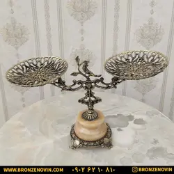 قیمت شیرینی خوری برنزی برنجی مدل درختی پایه سنگی | برنز نوین
