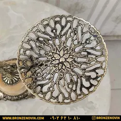 قیمت شیرینی خوری برنزی برنجی مدل درختی پایه سنگی | برنز نوین